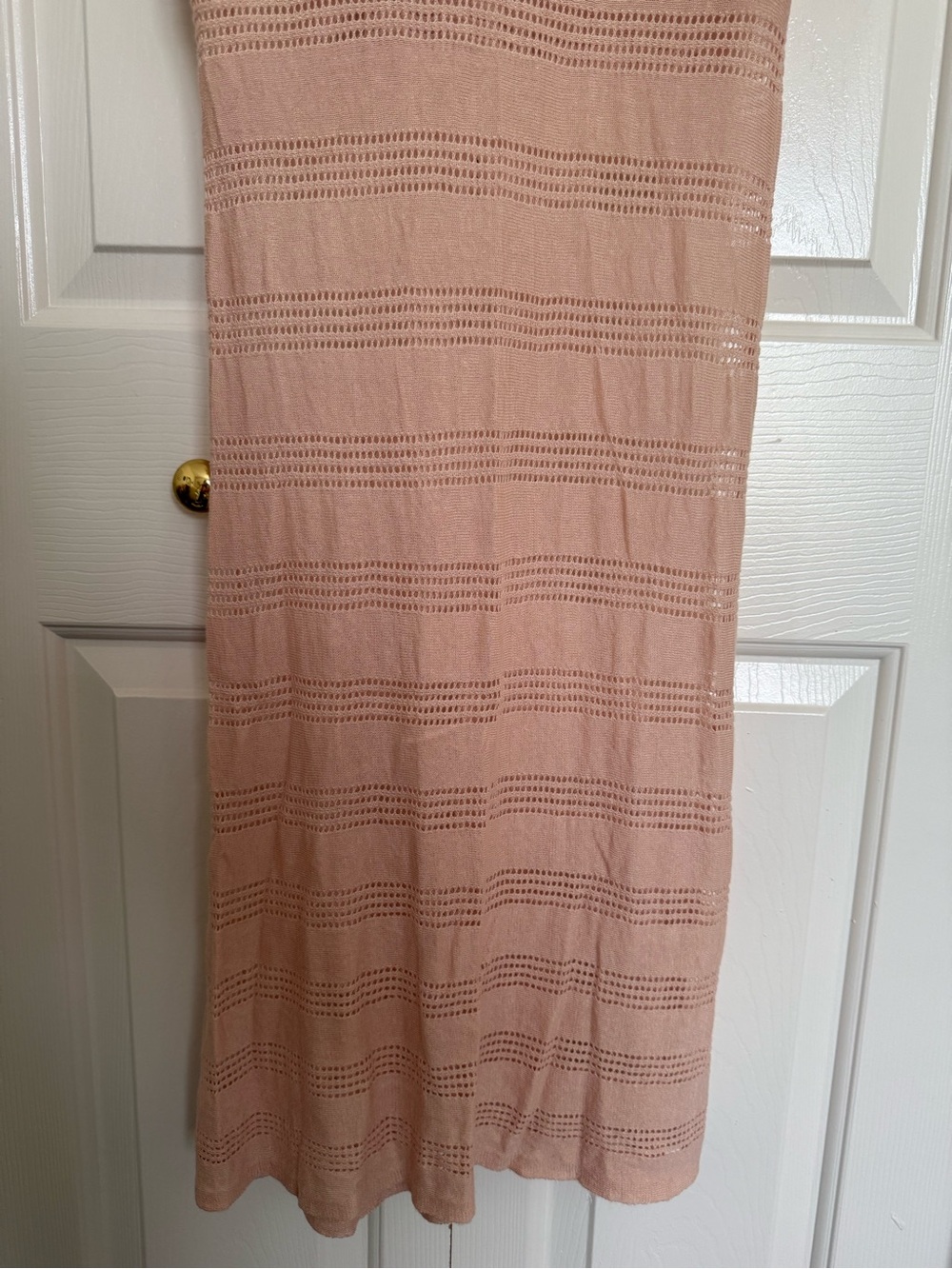 Victoria’s Secret Linen Blend Maxi Tank Dress XS Short Blush Open Knit Hem - Picture 9 of 12